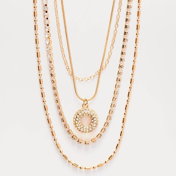 Fashion Nova Jewelry - NWT 🌟Layered Open Circle Tennis Necklace🎾🌟